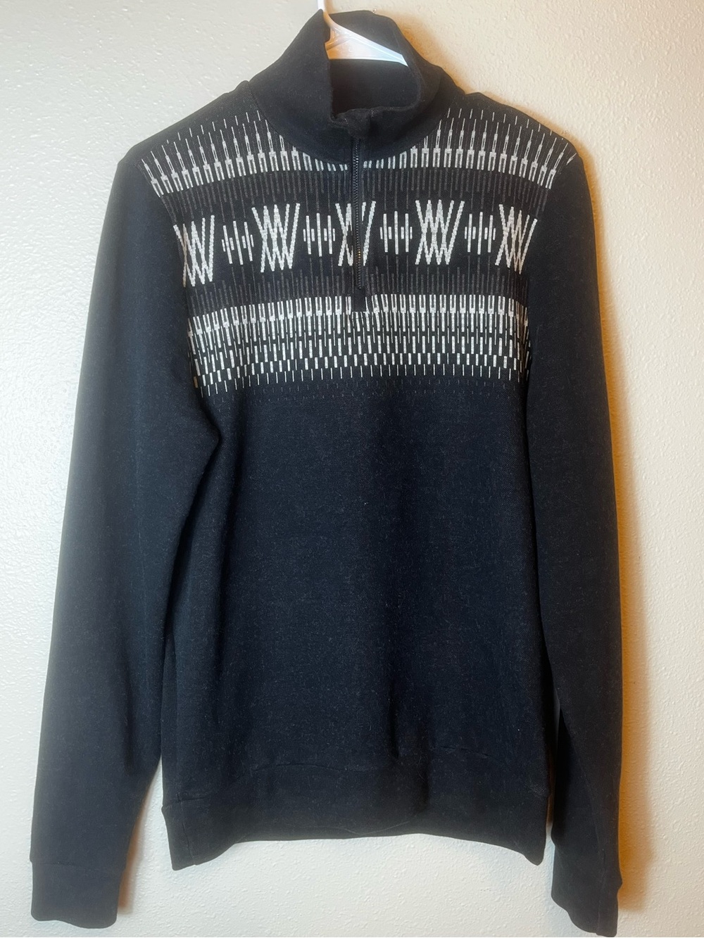 We Norwegians Wool/Cotton Blend Fair Isle Quarter Zip Sweater Size M - Picture 1 of 6
